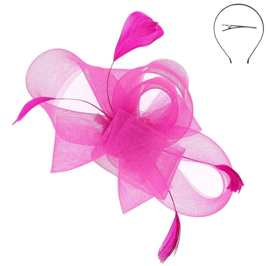 Kentucky Derby Southern  Veiled Fascinator e 3-piec 6: Fuschia