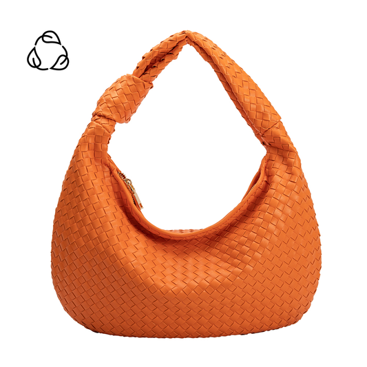 Brigitte Large Orange Recycled Vegan Shoulder Bag