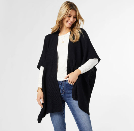 Lydia Pull Through Cardi Wrap - Black