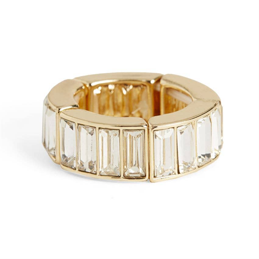 Mirabella Stretch Ring: Stretch / Gold/Clear