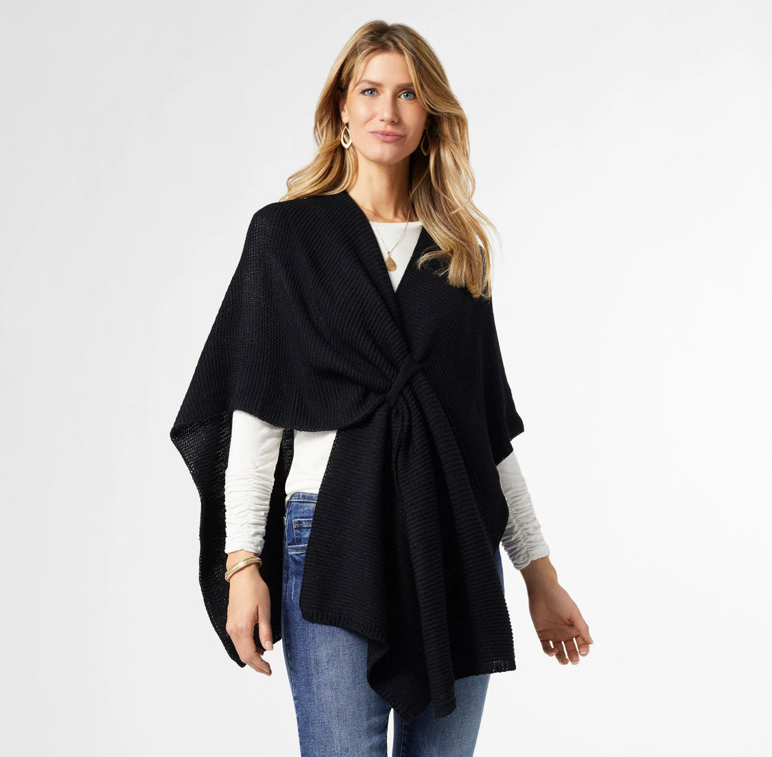 Lydia Pull Through Cardi Wrap - Black