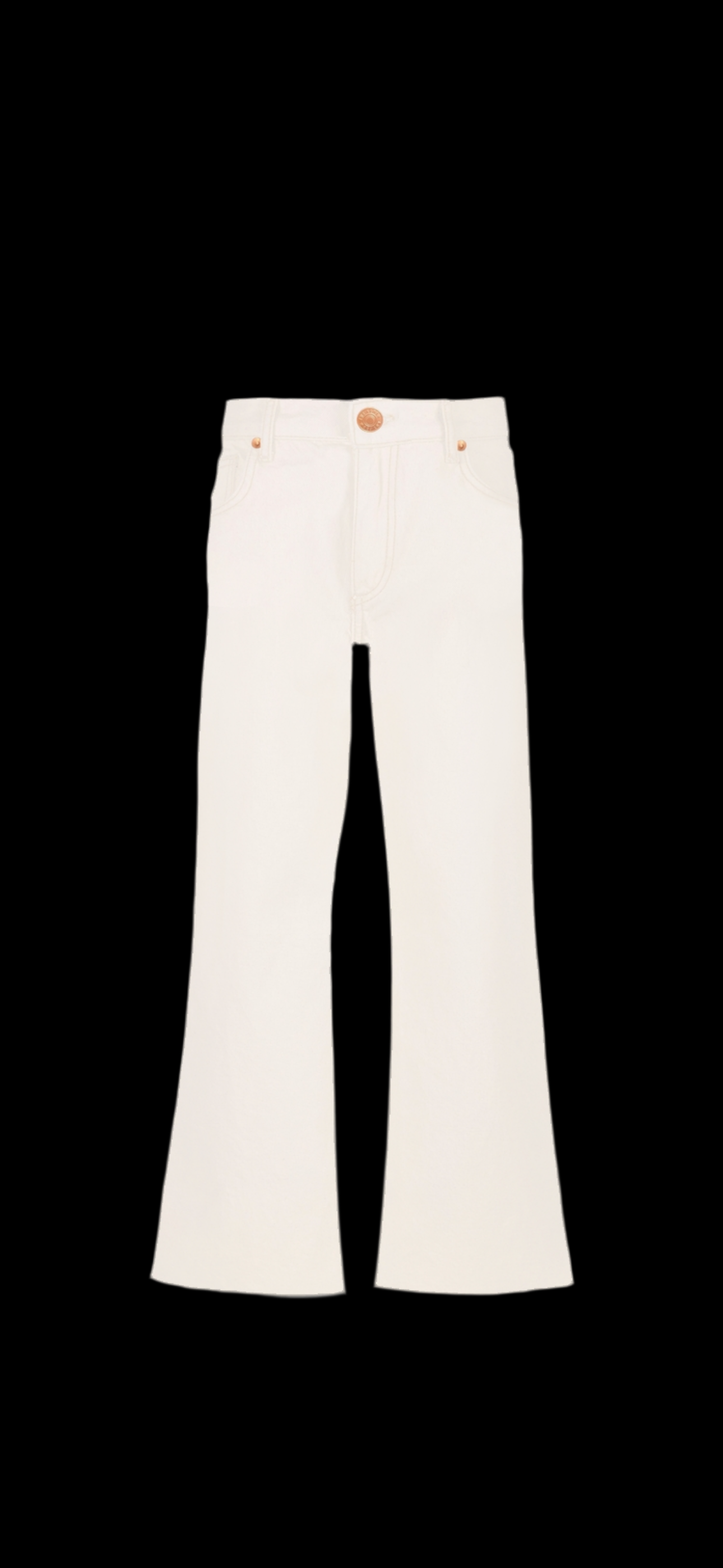 Cream High rise Ankle Flare Rough Cut Jeans