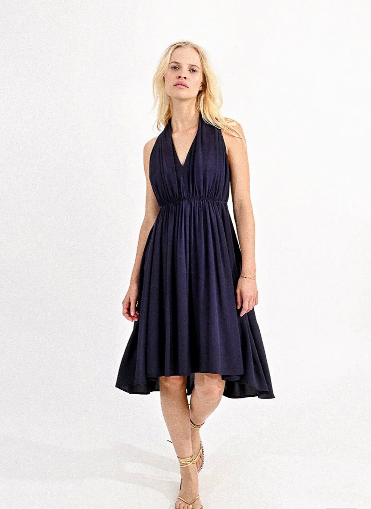 Navy Halter Style Dress