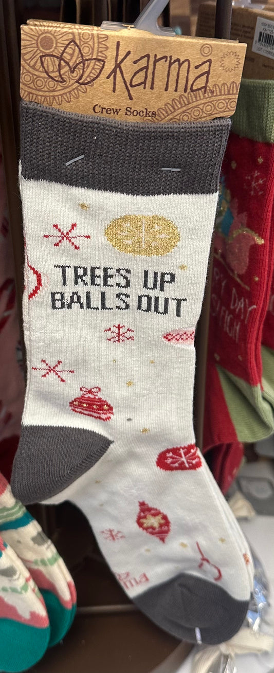 Trees Up Ball Out Socks