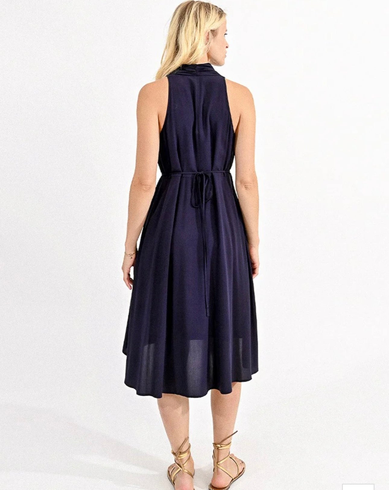 Navy Halter Style Dress