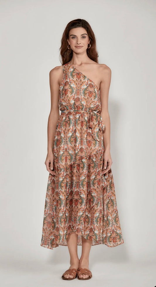 Paisley One Shoulder Dress