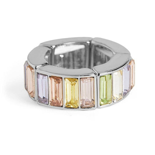 Mirabella Stretch Ring: Stretch / Silver/Pastel