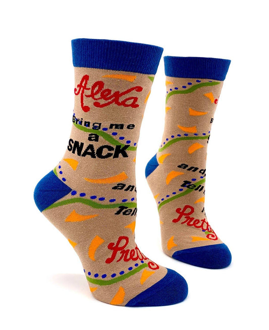 Alexa Bring Me a Snack and Tell Me I'm Pretty Women's Crew Socks