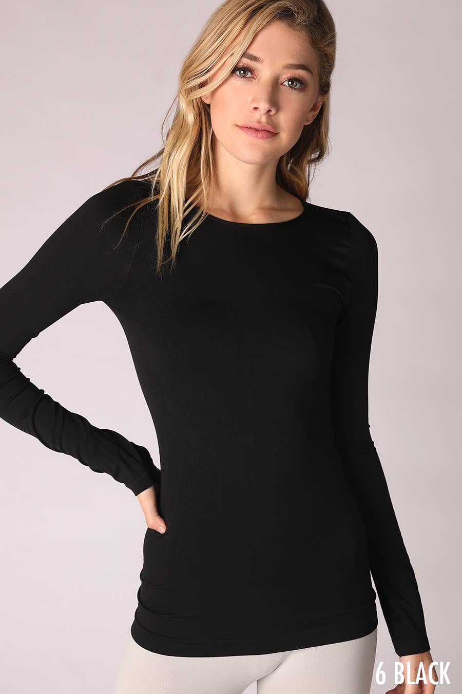 NikiBiki Black Long Sleeve Crew Neck Tops