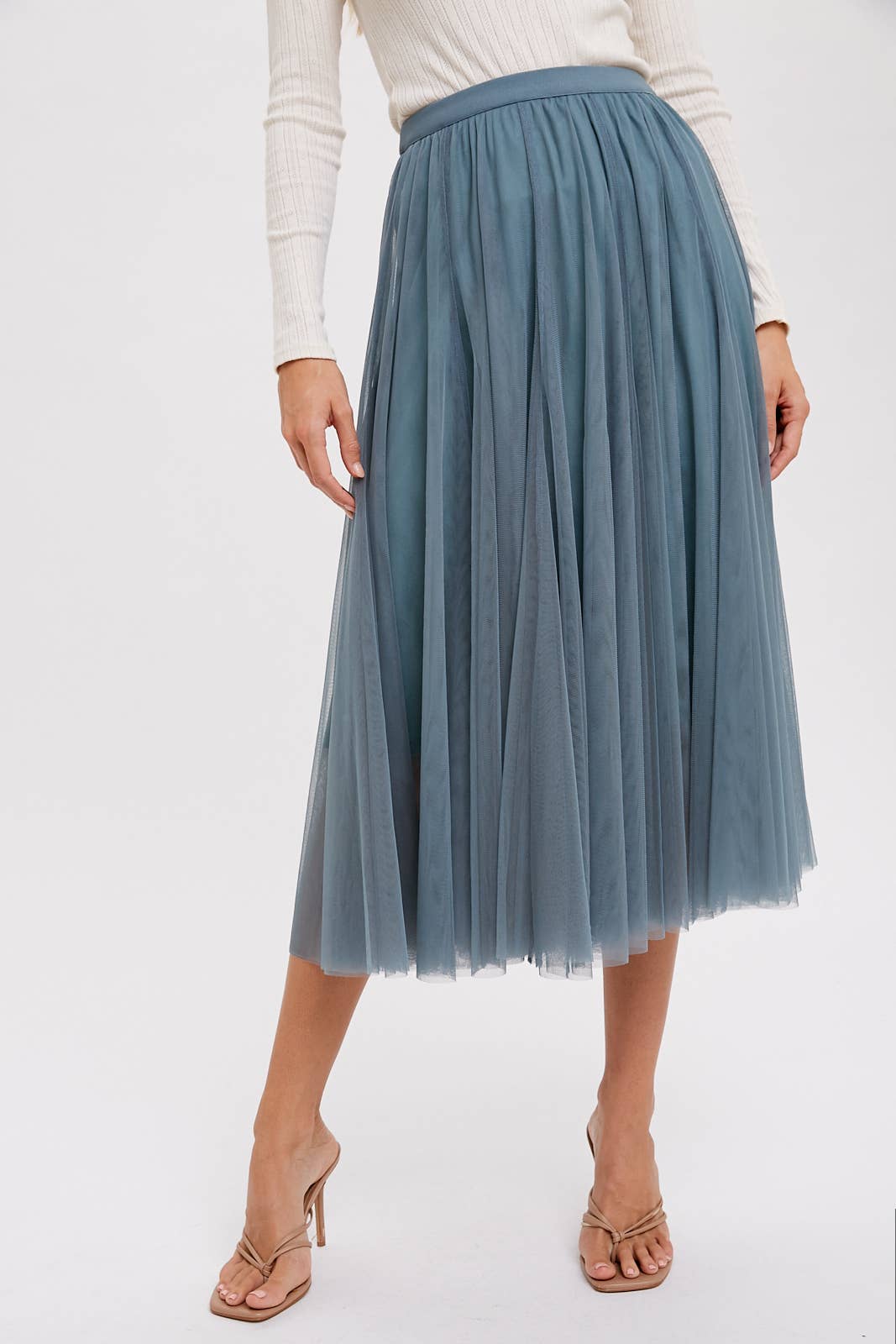 TULLE MIDI SKIRT Blue