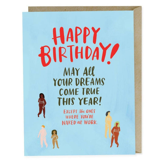 Naked At Work Birthday Card