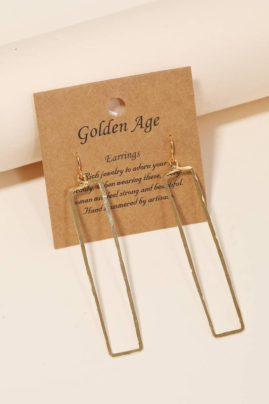 Wire Rectangle Drop Earrings