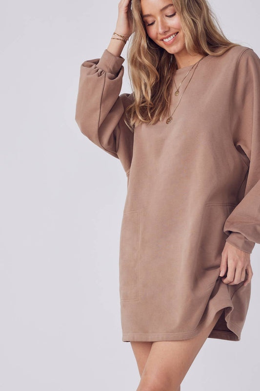 FRENCH TERRY SWEATSHIRT MINI DRESS: COCO