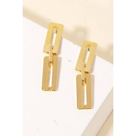 Rectangle Chain Drop Earrings: G