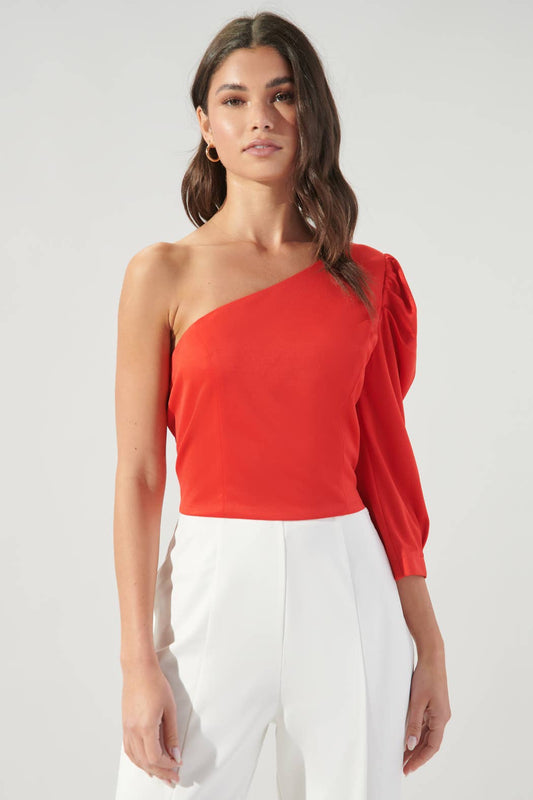 RED One Shoulder Top