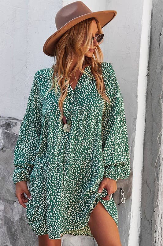 LEOPARD DRESS Green