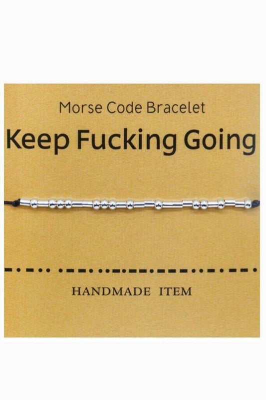 Juni Say It Morse Code Bracelets: Keep F-Ing Going